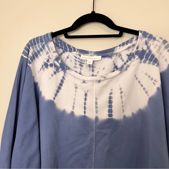 J. Jill Pure Jill Blue Tie Dye Dolman Sleeve Pullover Sweatshirt XL 100% Cotton - Picture 5 of 7
